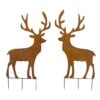 Melrose 4ft. Brown Iron Deer Cut-Out Stake Set -Christmas Designers Store D255460S 1