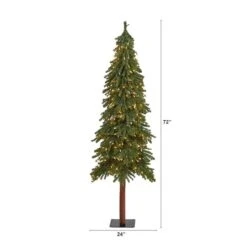6ft. Pre-Lit Grand Alpine Artificial Christmas Tree, Clear LED Lights -Christmas Designers Store D255825S 2