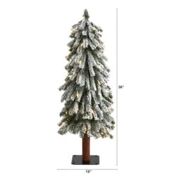 3ft. Pre-Lit Flocked Grand Alpine Artificial Christmas Tree, Clear LED Lights -Christmas Designers Store D255829S 2