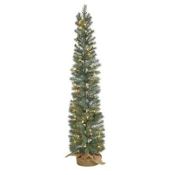 4ft. Pre-Lit Green Pine Artificial Christmas Tree, Warm White Lights