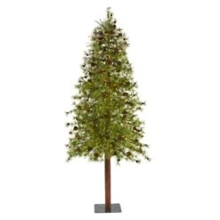 8ft. Pre-Lit Wyoming Alpine Artificial Christmas Tree, Clear LED Lights 11 8ft. Pre-Lit Wyoming Alpine Artificial Christmas Tree, Clear LED Lights -Christmas Designers Store D255843S 1 1