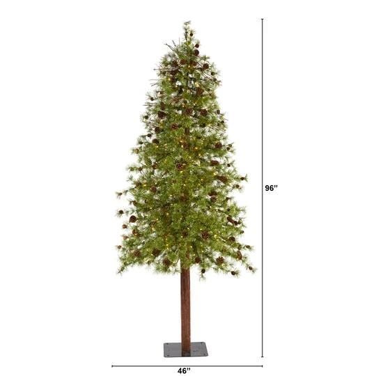 8ft. Pre-Lit Wyoming Alpine Artificial Christmas Tree, Clear LED Lights 10 8ft. Pre-Lit Wyoming Alpine Artificial Christmas Tree, Clear LED Lights - Image 8