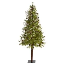 7ft. Pre-Lit Wyoming Alpine Artificial Christmas Tree, Clear LED Lights -Christmas Designers Store D255845S 1 1