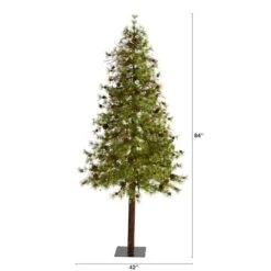 7ft. Pre-Lit Wyoming Alpine Artificial Christmas Tree, Clear LED Lights -Christmas Designers Store D255845S 2