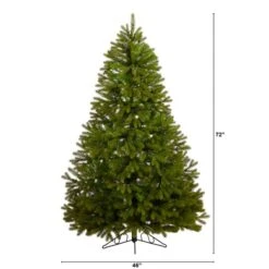 6ft. Pre-Lit Cambridge Spruce Flat Back Artificial Christmas Tree, Warm White LED Lights -Christmas Designers Store D255852S 2