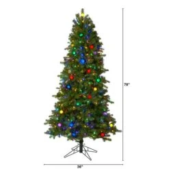 6.5ft. Pre-Lit Montana Mountain Fir Artificial Christmas Tree, Multicolor LED Lights -Christmas Designers Store D255866S 2