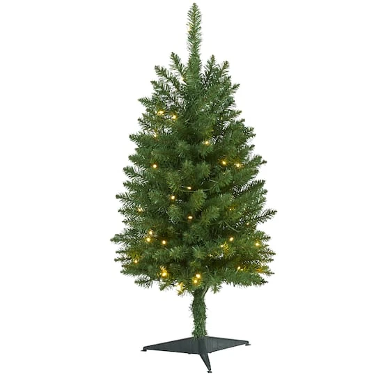 3ft. Pre-Lit Green Mountain Pine Artificial Christmas Tree, Clear LED Lights 3 3ft. Pre-Lit Green Mountain Pine Artificial Christmas Tree, Clear LED Lights