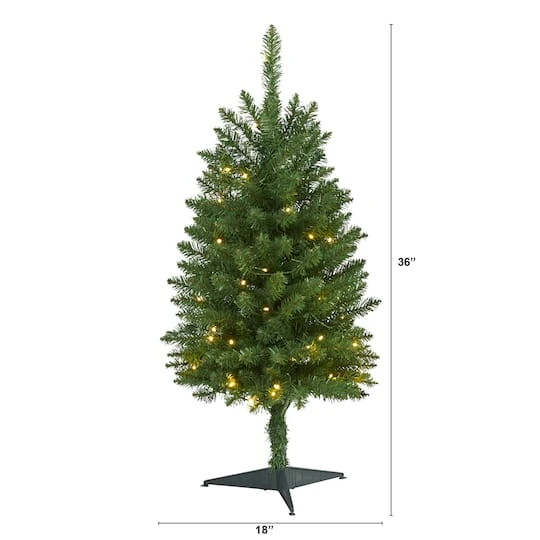 3ft. Pre-Lit Green Mountain Pine Artificial Christmas Tree, Clear LED Lights 5 3ft. Pre-Lit Green Mountain Pine Artificial Christmas Tree, Clear LED Lights - Image 3