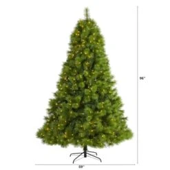 8ft. Pre-lit Green Scotch Pine Artificial Christmas Tree With Clear LED Lights 12 8ft. Pre-lit Green Scotch Pine Artificial Christmas Tree With Clear LED Lights -Christmas Designers Store D255942S 2