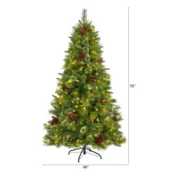 6ft. Pre-Lit Montana Mixed Pine, Pinecones & Berries Artificial Christmas Tree With Clear LED Lights -Christmas Designers Store D255947S 2