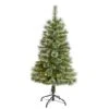 4ft. Pre-Lit Wisconsin Slim Snow Tip Pine Artificial Christmas Tree With Clear LED Lights