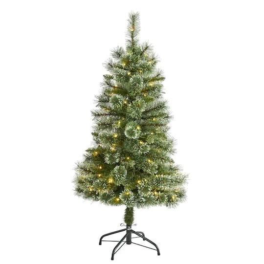 4ft. Pre-Lit Wisconsin Slim Snow Tip Pine Artificial Christmas Tree With Clear LED Lights 3 4ft. Pre-Lit Wisconsin Slim Snow Tip Pine Artificial Christmas Tree With Clear LED Lights