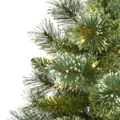 4ft. Pre-Lit Wisconsin Slim Snow Tip Pine Artificial Christmas Tree With Clear LED Lights 13 4ft. Pre-Lit Wisconsin Slim Snow Tip Pine Artificial Christmas Tree With Clear LED Lights -Christmas Designers Store D255953S 3
