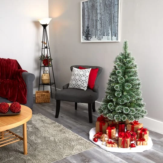 4ft. Pre-Lit Wisconsin Slim Snow Tip Pine Artificial Christmas Tree With Clear LED Lights 10 4ft. Pre-Lit Wisconsin Slim Snow Tip Pine Artificial Christmas Tree With Clear LED Lights - Image 8