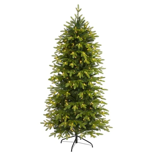 6ft. Pre-Lit Belgium Fir Artificial Christmas Tree, Clear LED Lights 3 6ft. Pre-Lit Belgium Fir Artificial Christmas Tree, Clear LED Lights