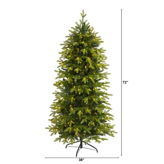 6ft. Pre-Lit Belgium Fir Artificial Christmas Tree, Clear LED Lights 10 6ft. Pre-Lit Belgium Fir Artificial Christmas Tree, Clear LED Lights - Image 8