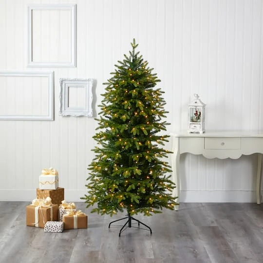 6ft. Pre-Lit Belgium Fir Artificial Christmas Tree, Clear LED Lights 5 6ft. Pre-Lit Belgium Fir Artificial Christmas Tree, Clear LED Lights - Image 3