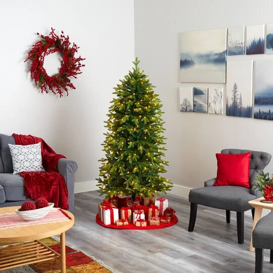 6ft. Pre-Lit Belgium Fir Artificial Christmas Tree, Clear LED Lights 9 6ft. Pre-Lit Belgium Fir Artificial Christmas Tree, Clear LED Lights - Image 7