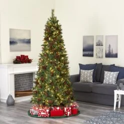 7.5ft. Pre-Lit Norway Mixed Pine Artificial Christmas Tree, Clear LED Lights -Christmas Designers Store D255989S 8