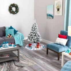 4ft. Unlit Flocked Rock Springs Spruce Artificial Christmas Tree -Christmas Designers Store D256021S 6