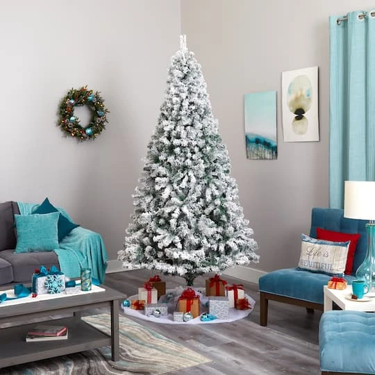 8ft. Unlit Flocked Rock Springs Spruce Artificial Christmas Tree 5 8ft. Unlit Flocked Rock Springs Spruce Artificial Christmas Tree - Image 3