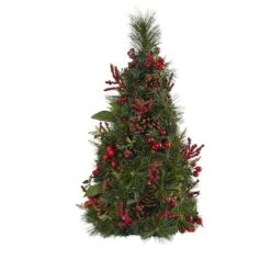 2ft. Pre-Lit Mixed Berry & Pine Cone Artificial Christmas Tree With Clear LED Lights 10 2ft. Pre-Lit Mixed Berry & Pine Cone Artificial Christmas Tree With Clear LED Lights -Christmas Designers Store D256040S 1 1