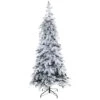 7ft. Pre-Lit Flocked Montana Down Swept Spruce & Pinecones Artificial Christmas Tree With Clear LED Lights -Christmas Designers Store D256063S 1