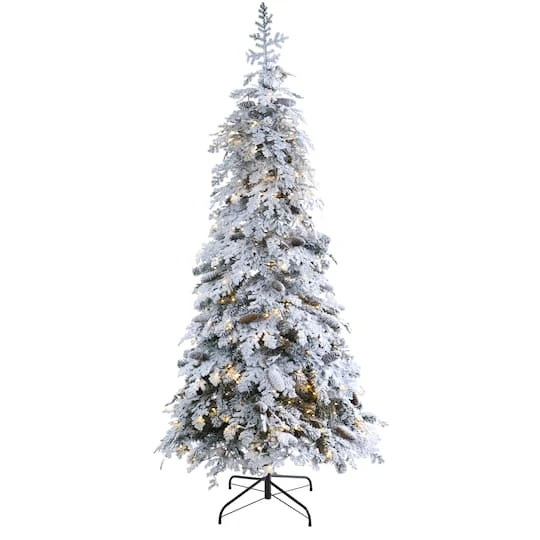 7ft. Pre-Lit Flocked Montana Down Swept Spruce & Pinecones Artificial Christmas Tree With Clear LED Lights 6 7ft. Pre-Lit Flocked Montana Down Swept Spruce & Pinecones Artificial Christmas Tree With Clear LED Lights - Image 4