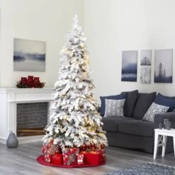 7ft. Pre-Lit Flocked Montana Down Swept Spruce & Pinecones Artificial Christmas Tree With Clear LED Lights 19 7ft. Pre-Lit Flocked Montana Down Swept Spruce & Pinecones Artificial Christmas Tree With Clear LED Lights -Christmas Designers Store D256063S 8