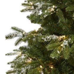 7ft. Pre-Lit Snowed Grand Teton Artificial Christmas Tree With Clear LED Lights 17 7ft. Pre-Lit Snowed Grand Teton Artificial Christmas Tree With Clear LED Lights -Christmas Designers Store D256093S 4