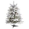 3ft. Pre-Lit Flocked North Carolina Fir Artificial Christmas Tree With Warm White Lights -Christmas Designers Store D256100S 1