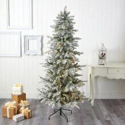 6.5ft. Pre-Lit Nova Scotia Spruce Artificial Christmas Tree, Warm White LED Lights -Christmas Designers Store D256163S 5