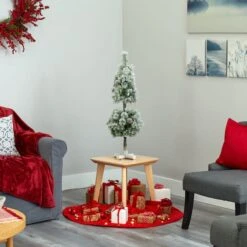 3ft. Pre-Lit Flocked Artificial Christmas Tree Topiary, Warm White LED Lights 14 3ft. Pre-Lit Flocked Artificial Christmas Tree Topiary, Warm White LED Lights -Christmas Designers Store D256171S 6