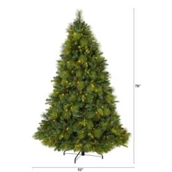 6.5ft. Pre-Lit North Carolina Mixed Pine Artificial Christmas Tree, Warm White LED Lights -Christmas Designers Store D256178S 2