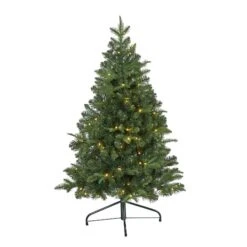 4ft. Pre-Lit Grand Teton Spruce Flat Back Artificial Christmas Tree, Clear LED Lights