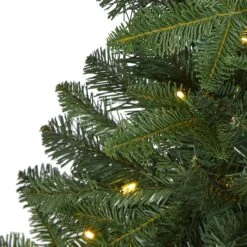 4ft. Pre-Lit Grand Teton Spruce Flat Back Artificial Christmas Tree, Clear LED Lights -Christmas Designers Store D256182S 5
