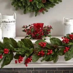 6.5" Red Holly Berry Candelabrum -Christmas Designers Store D292875S 14