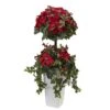 4ft. Poinsettia Berry Topiary With Decorative Planter -Christmas Designers Store D292919S 1