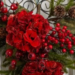 2.25ft. Christmas Hydrangea Teardrop Swag -Christmas Designers Store D292954S 14