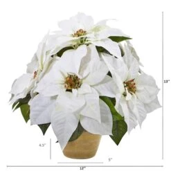 13" Poinsettia Arrangement In Ceramic Vase -Christmas Designers Store D322287S 2