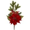 Red Poinsettia, Berry & Pine Pick, 6ct. -Christmas Designers Store D322411S 1