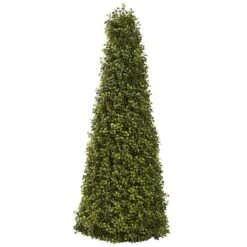 3t. Pre-Lit Boxwood Cone Artificial Christmas Tree, Clear Lights 9 3t. Pre-Lit Boxwood Cone Artificial Christmas Tree, Clear Lights -Christmas Designers Store D322427S 3