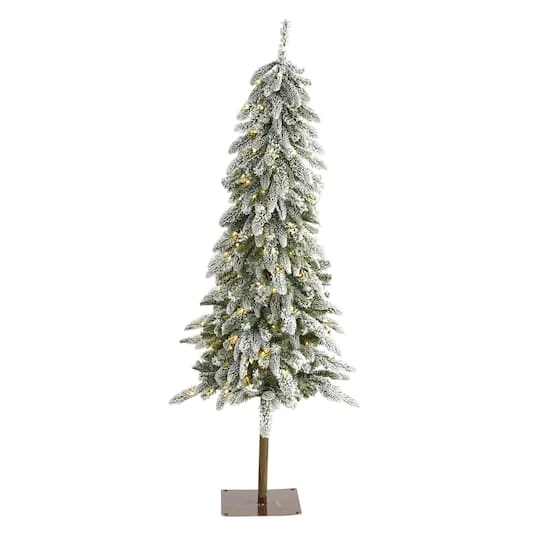 5.5ft. Pre-Lit Flocked Washington Alpine Artificial Christmas Tree, Warm White LED Lights 4 5.5ft. Pre-Lit Flocked Washington Alpine Artificial Christmas Tree, Warm White LED Lights - Image 2