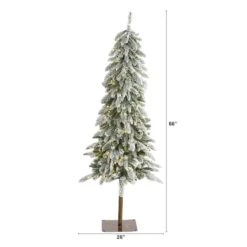 5.5ft. Pre-Lit Flocked Washington Alpine Artificial Christmas Tree, Warm White LED Lights 12 5.5ft. Pre-Lit Flocked Washington Alpine Artificial Christmas Tree, Warm White LED Lights -Christmas Designers Store D322546S 2