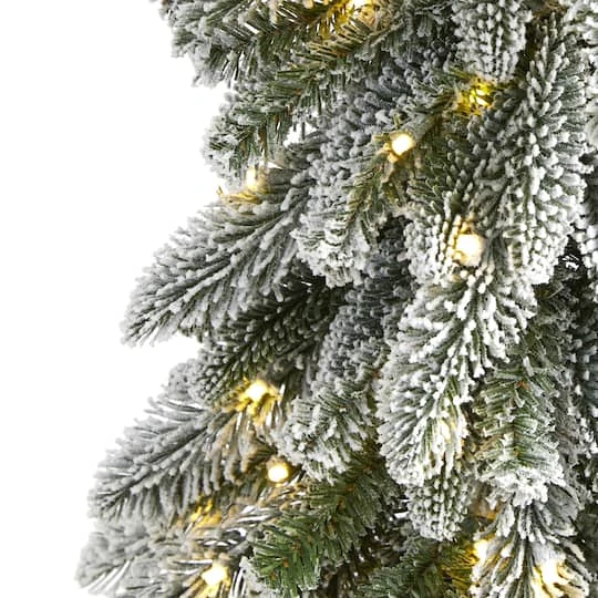 5.5ft. Pre-Lit Flocked Washington Alpine Artificial Christmas Tree, Warm White LED Lights 6 5.5ft. Pre-Lit Flocked Washington Alpine Artificial Christmas Tree, Warm White LED Lights - Image 4