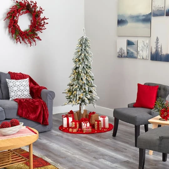 5.5ft. Pre-Lit Flocked Washington Alpine Artificial Christmas Tree, Warm White LED Lights 9 5.5ft. Pre-Lit Flocked Washington Alpine Artificial Christmas Tree, Warm White LED Lights - Image 7