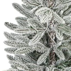 3.5ft. Pre-Lit Flocked Manchester Spruce Christmas Tree In White Planter 14 3.5ft. Pre-Lit Flocked Manchester Spruce Christmas Tree In White Planter -Christmas Designers Store D322561S 5