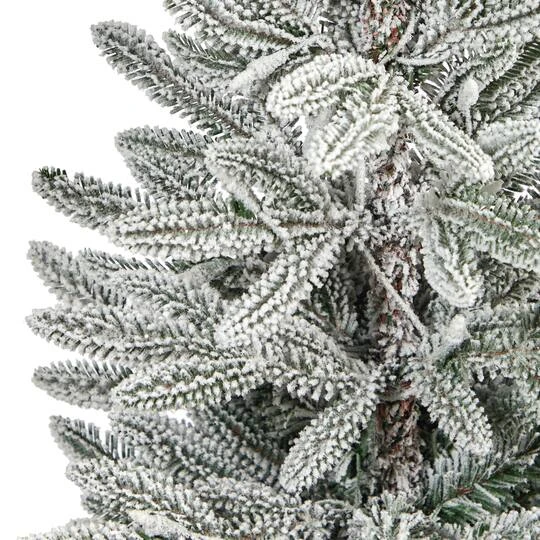 3.5ft. Pre-Lit Flocked Manchester Spruce Christmas Tree In White Planter 8 3.5ft. Pre-Lit Flocked Manchester Spruce Christmas Tree In White Planter - Image 6
