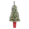 4ft. Pre-Lit Potted Frosted Swiss Pine Artificial Christmas Tree With Berries, Clear LED Lights 2 4ft. Pre-Lit Potted Frosted Swiss Pine Artificial Christmas Tree With Berries, Clear LED Lights -Christmas Designers Store D322575S 1