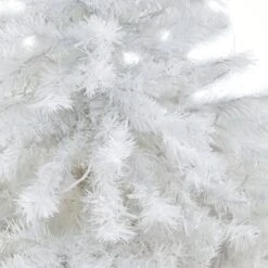 4.5ft. Pre-Lit White Artificial Christmas Tree In Red Planter, Clear LED Lights -Christmas Designers Store D322680S 5